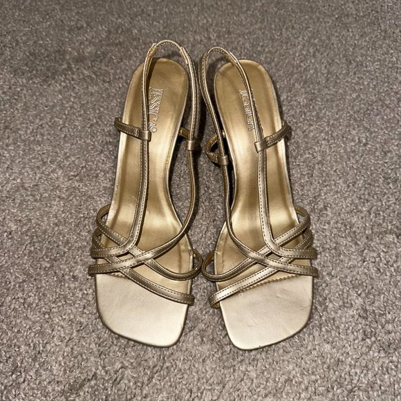Vintage Jessica Gold Strappy Heels 3 Inch 3” Size 6.5 - Picture 2 of 11